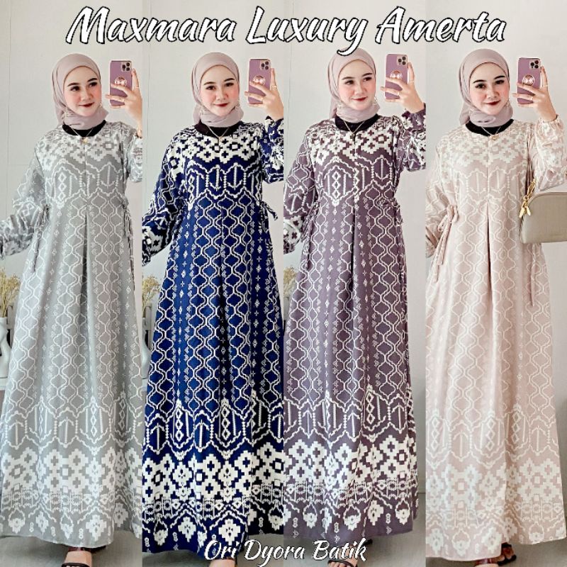 Gamis Maxmara Amerta Luxury M/L/XL/XXL/JUMBO Gamis Muslimah Terbaru Elegan