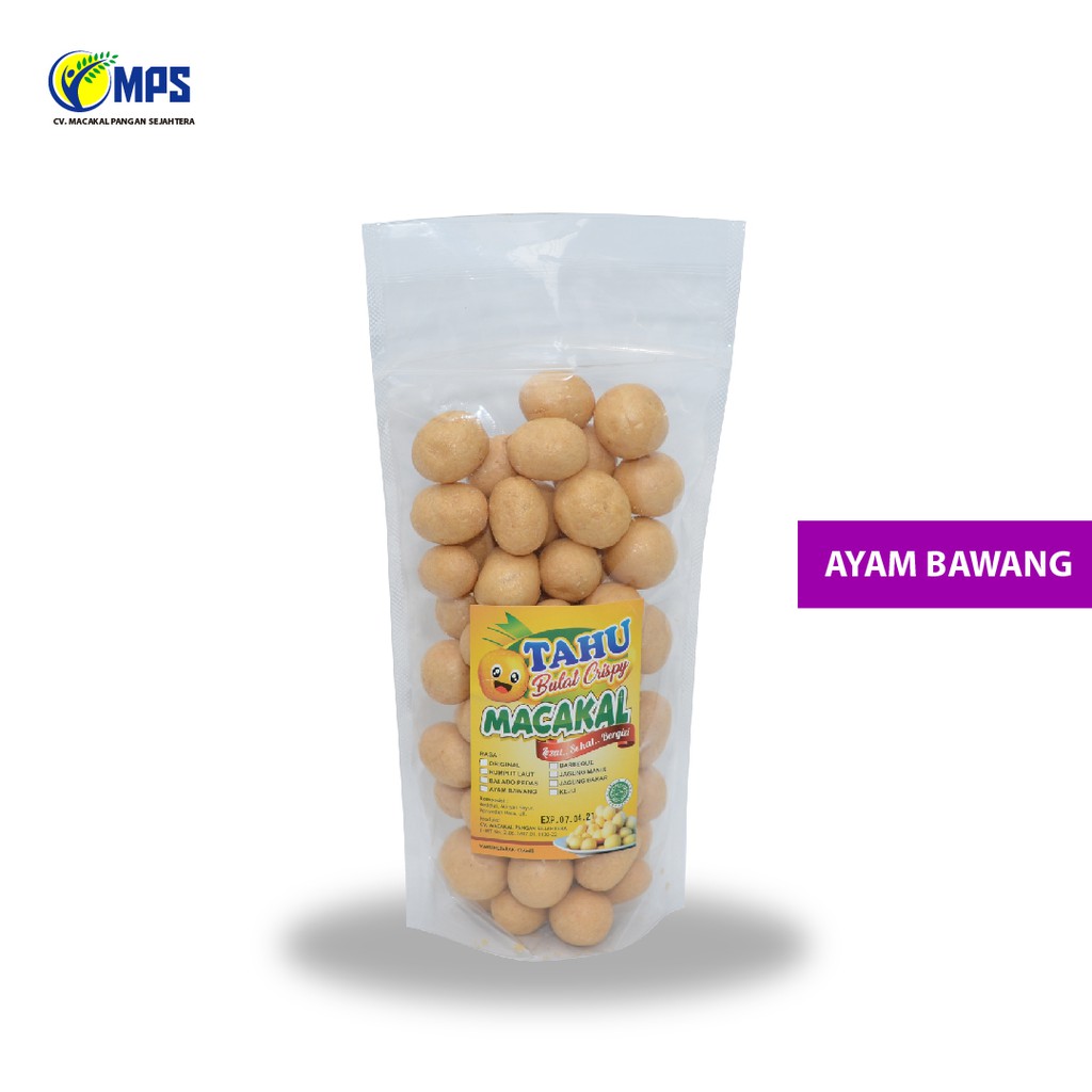 

Keripik Tahu Bulat Mini Kering Crispy Kering Macakal Rasa Ayam Bawang Kemasan Pouch Tinggi