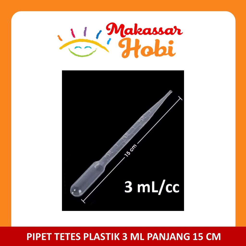 Pipet Tetes Plastik 3ml Panjang 15cm untuk Artemia Kutu Air Infusoria