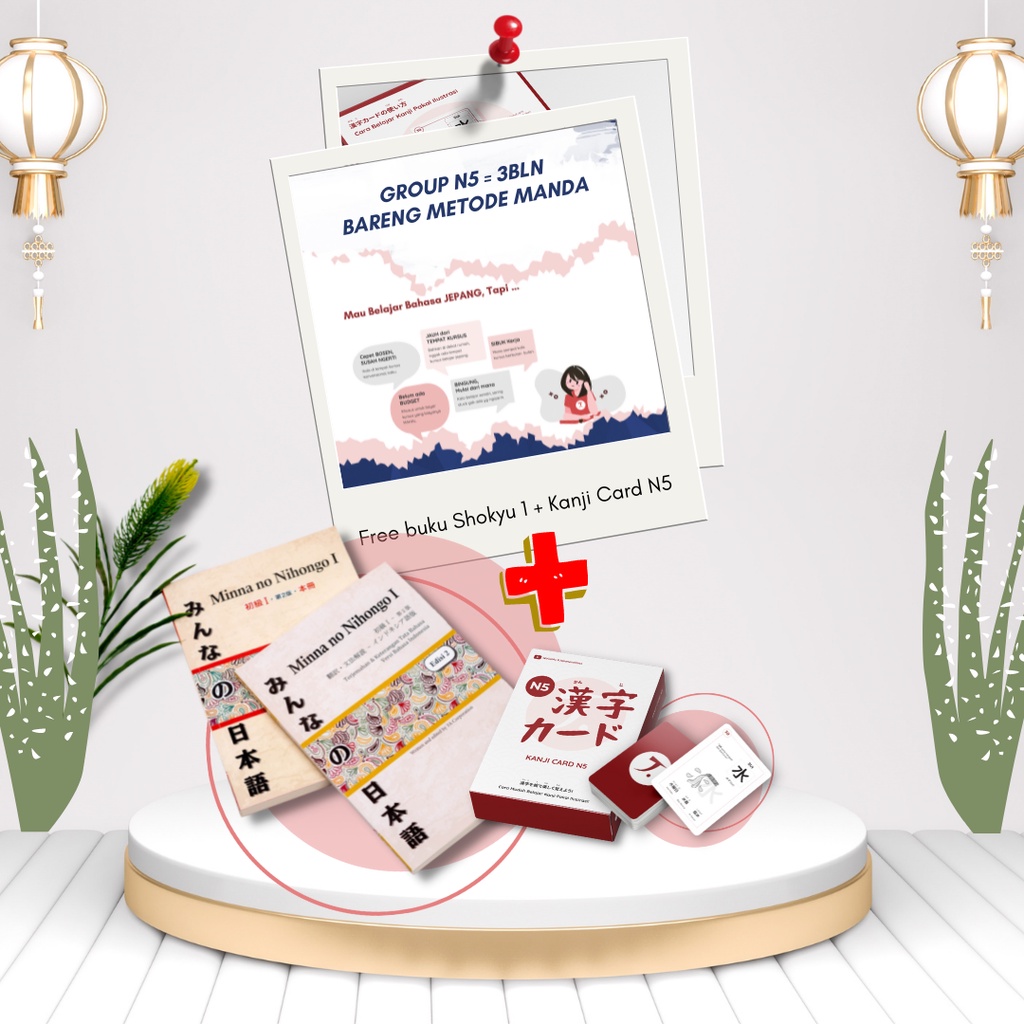 Group N5 = 3bln dengan metode belajar MANDA + Free BUKU Bahasa Jepang Minna No Nihongo Shokyu 1 + Ka