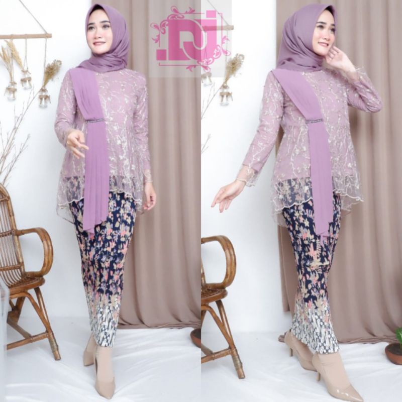 IndahKebaya | SET KEBAYA SELENDANG TILLE MODERN / AURORA CERUTTI / BLOUSE MAYANG / PESTA / WISUDA