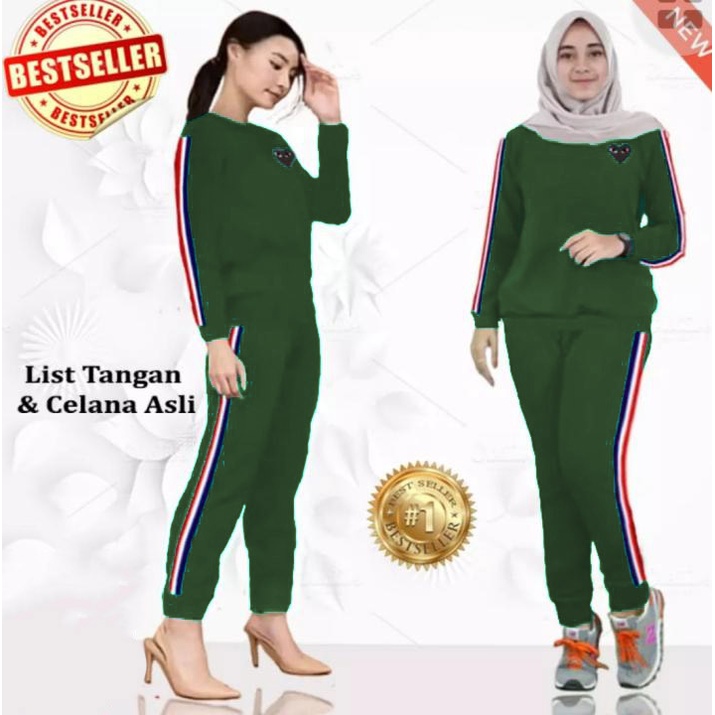 LVB - (GRATIS ONGKIR &amp; COD) Setelan Training Wanita PLAY/uk. L - XL - XXL - 3XL/NEW 2021/Terbaru,Terlaris dan Termurah/PL^Y PLY/Tracksuit Perempuan/Baju Setelan Olahraga Baju Senam Baju Adem Halus Nyerap Keringat Viral/56015 60016 64017/ Lavebel