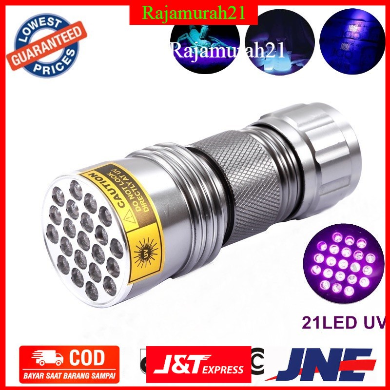 PROMO TaffLED Senter Ultraviolet 400nm 21 LED - UV-21 - Silver