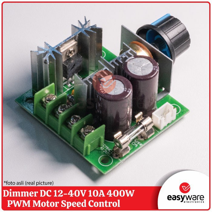 DIMMER DC 12V 24V 36V 40V / PWM DC 10A 400 WATT / SPEED CONTROL DC / pengatur kecepatan dinamo dc