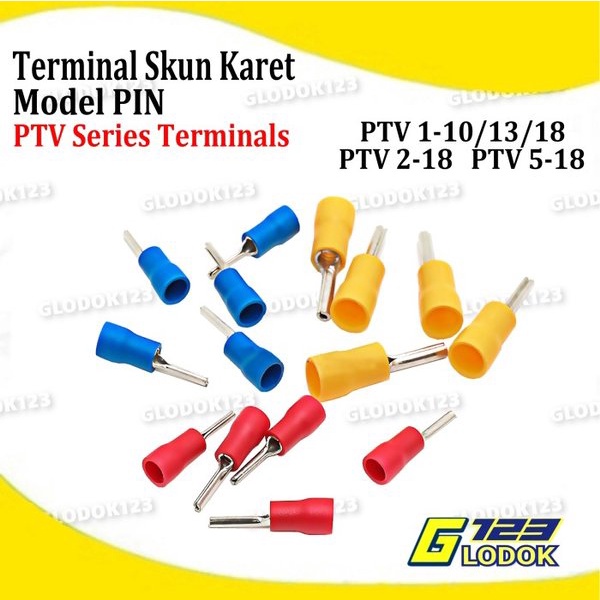 Terminal Kabel Sekun Cable Lug Skun Pin Tusuk PTV Isolasi Insulated