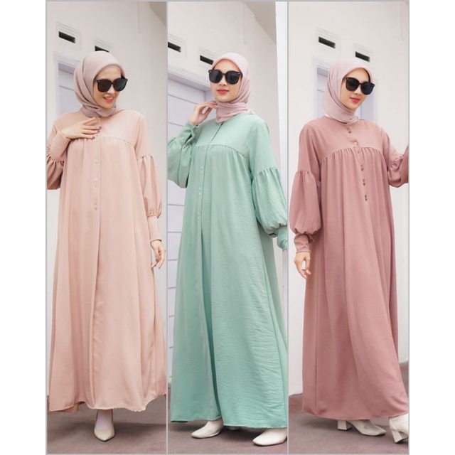 BISA COD DANISA DRESS GAMIS ABAYA KATUN RAYON CRINCKLE AIRFLOW POLOS JUMBO BUSUI HITS KEKINIAN TERBA