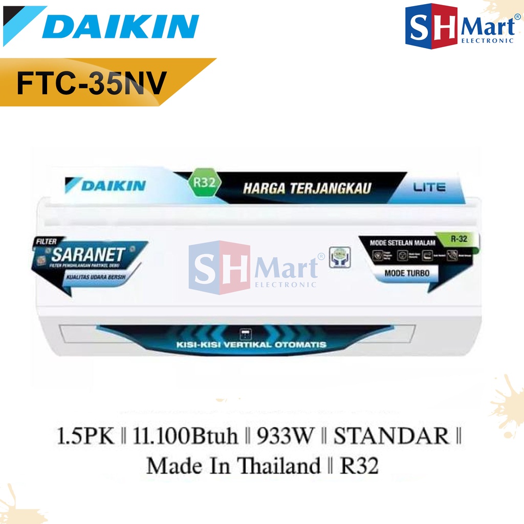 AC DAIKIN 1,5 PK THAILAND FTC-35NV FTC 35NV  1 1/2 PK GARANSI RESMI (MEDAN)