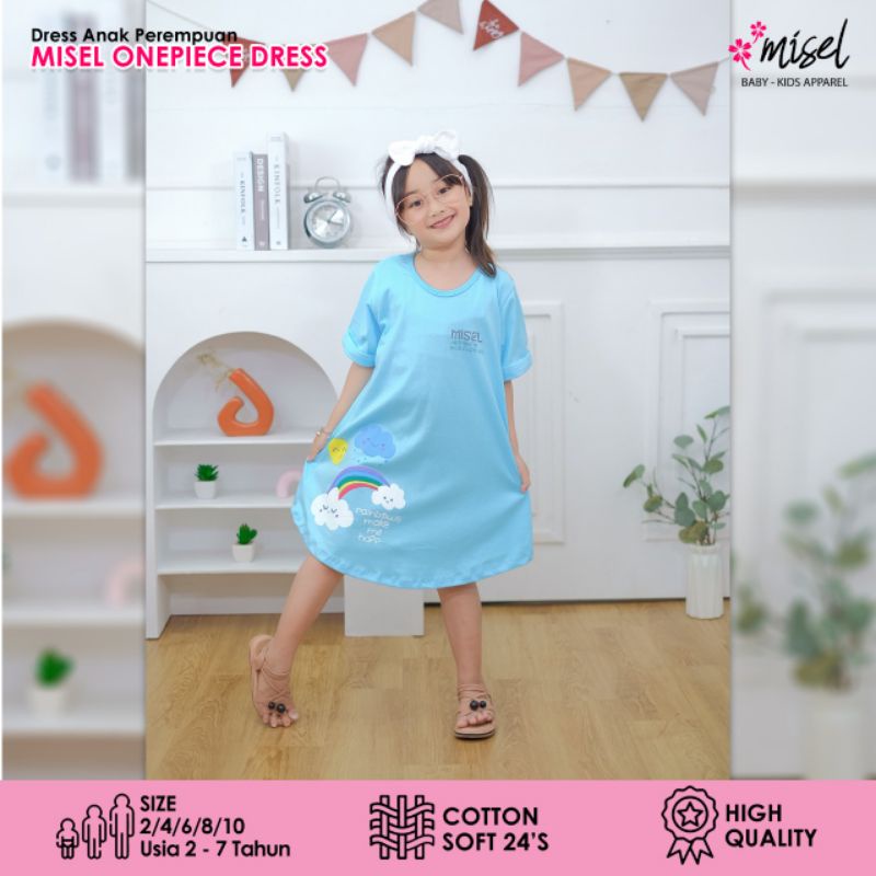 Kaos dress terusan katun anak perempuan terbaru / baju tunik t'shirt misel catton motif lucu vareasi