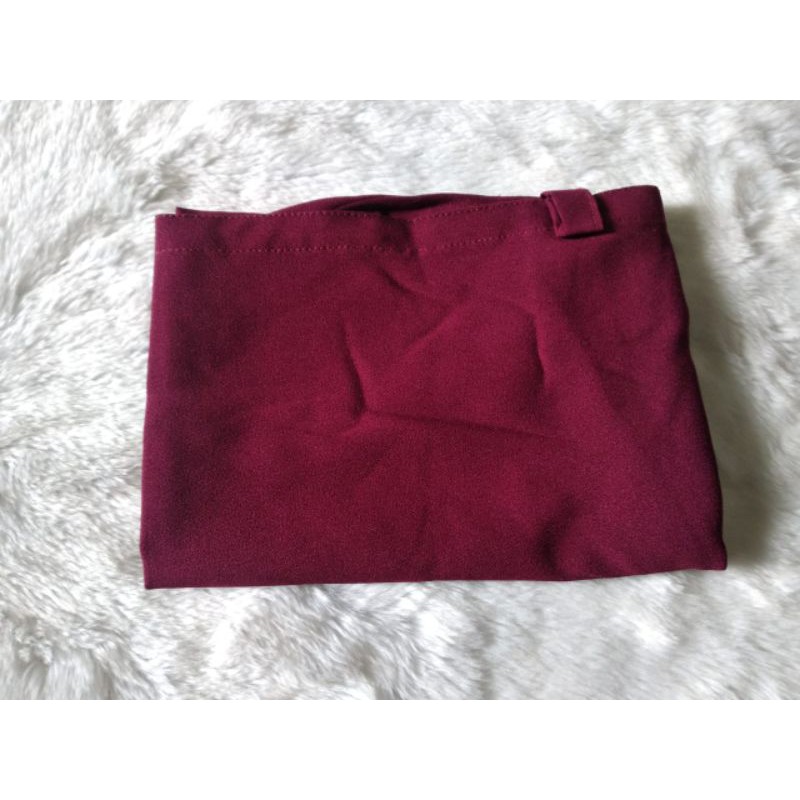Bisa COD bergo maryam size L tepi jahit diamond ukuran besar-Maroon