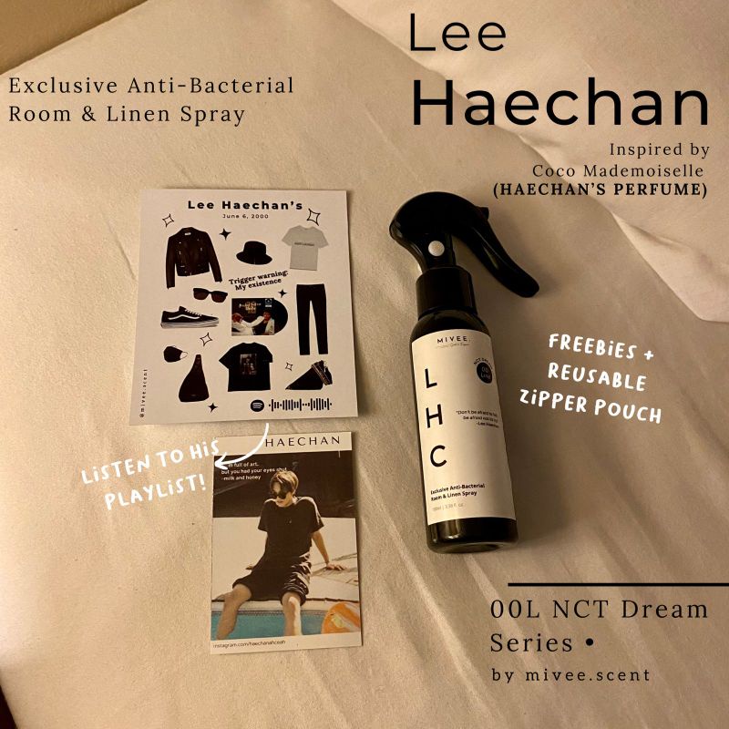 NCT DREAM Anti Bacterial Spray for Room and Linen spray penghilang bakteri virus jamur bau apek wangi (NCT Dream series KPop Mark Haechan Jeno Renjun Jaemin Chenle Jisung)
