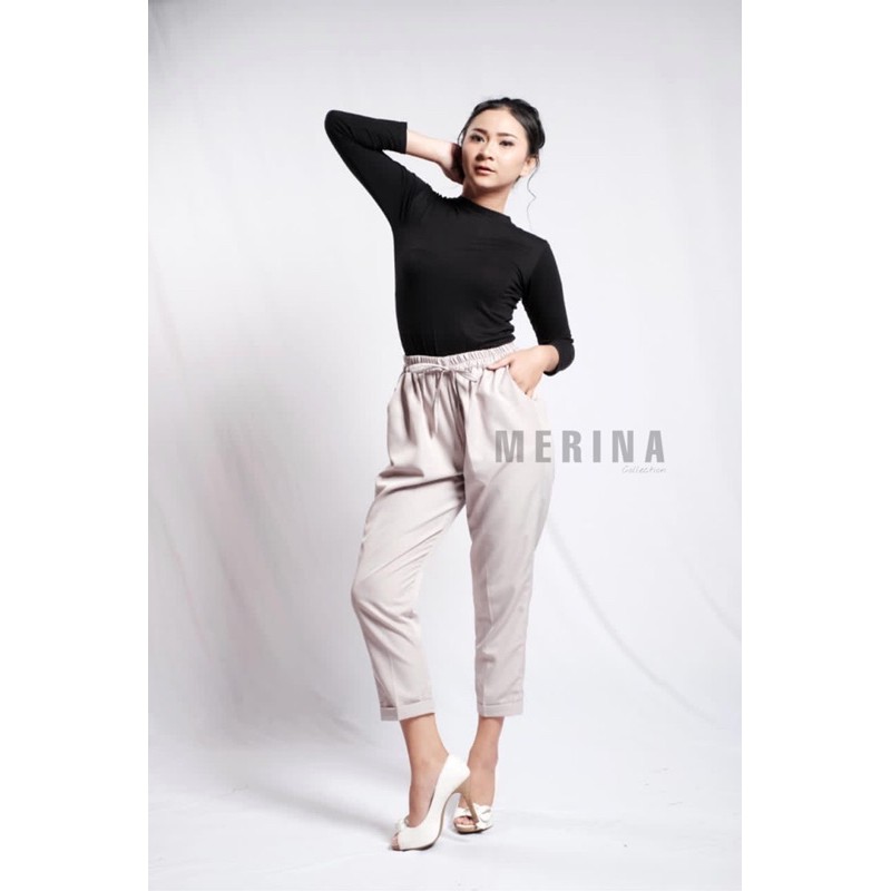 Umahmode Anisa - [BISA COD] Merina Sentik Balik (Celana Baggy Pants Polos Size M/L/XL/XXL) | Celana 
