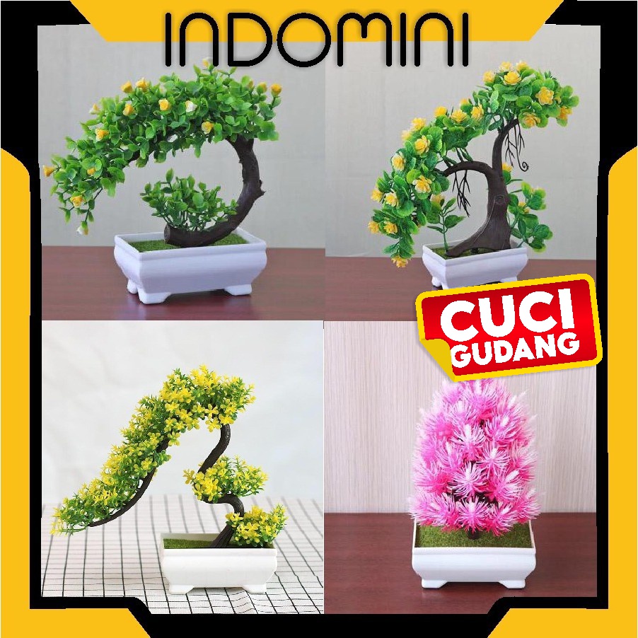 INDOMINI Ornamen Tanaman Pohon Bonsai Artificial Flower Decoration Pot Bunga Hias Dekorasi Meja TANAMAN HIAS RUMAH/KANTOR ARTIFISIAL R194