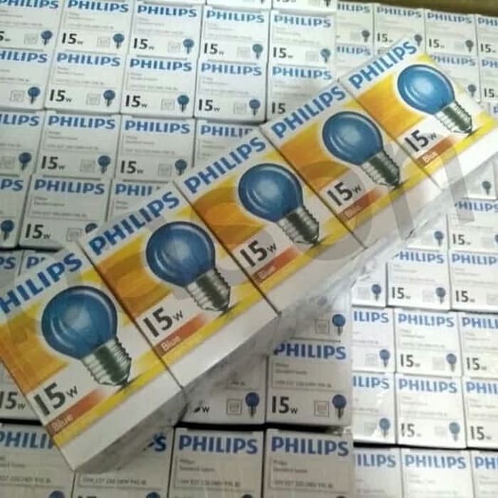 Philips Siawet Blue 15w E27 220-240V P45- Lampu Pijar biru