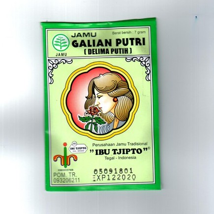 

JAMU GALIAN PUTRI ( DELIMA PUTIH ) - JAMU TRADISIONAL IBU TJIPTO SERBUK Isi 10 Saset ( Membuat Wajah Bercahaya, Kencang, Halus, dan Menjaga Badan Agar Tetap Ideal )