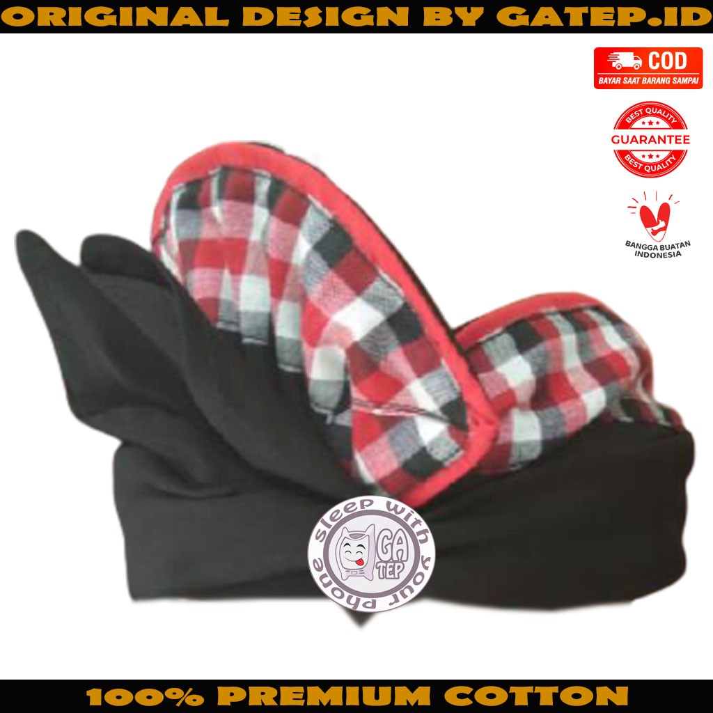 Udeng Bali Hitam Polos Tepi Poleng Setengah Jadi / Ikat Kepala Bali / Topi Bali / Blangkon Bali