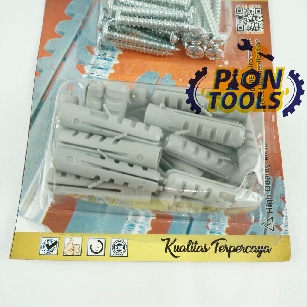 FRT FASTENER + Sekrup M10 isi 25 pc Fiser Viser Set Sekrup Pengait Tembok FRT-2
