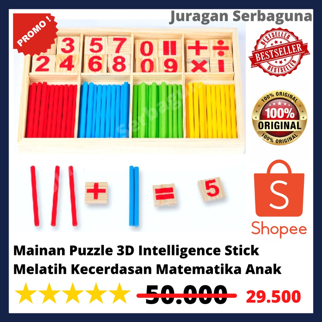 Mainan Puzzle 3D Intelligence Stick Melatih Kecerdasan Matematika Anak