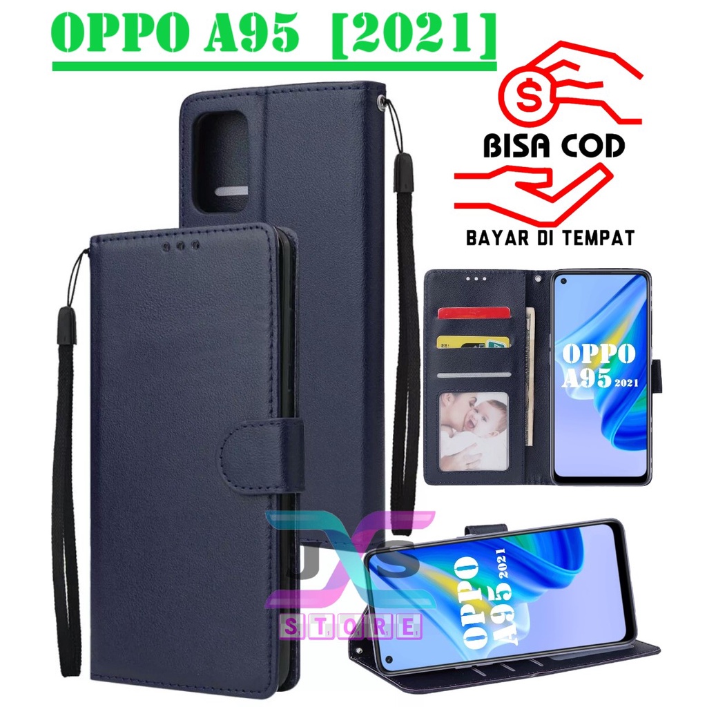 SARUNG BUKU HP UNTUK OPPO A95 [2021] / FLIP WALLET UNTUK OPPO A95 [2021]/ LEATHER CASE UNTUK OPPO  A