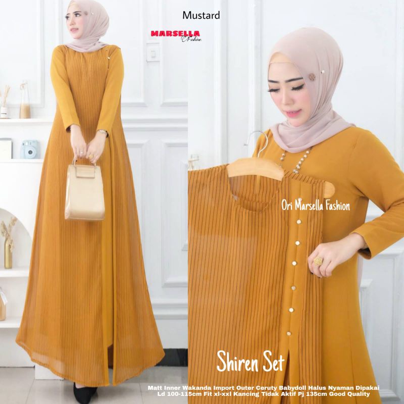 SHIREN SET BY MARSELLA || gamis set outher || gamis viral tiktok