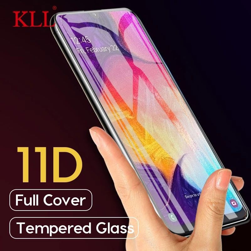 Tempered glass Samsung m10 full layar hitam