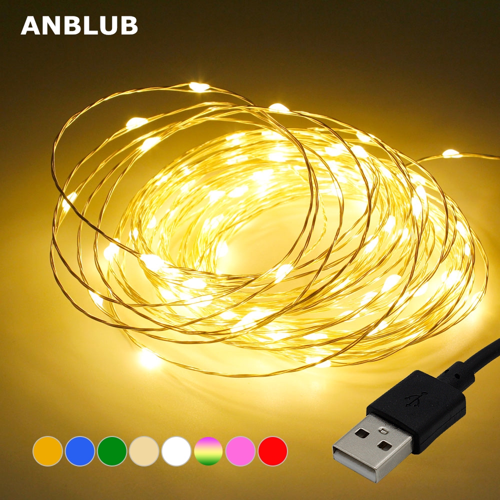 Lampu Tali Peri 100 LED Kabel Tembaga USB Panjang 10M