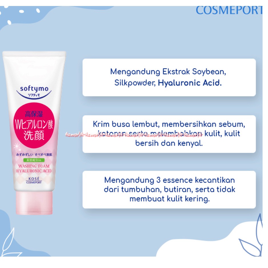 Softymo 150gr Washing Foam Hyaluronic Acid Kose Busa Pembersih Muka Softy Mo Sabun Muka Foaming