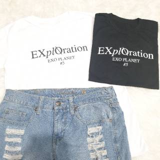  BAJU  KAOS  KATUN EXO HITAM PUTIH JUMBO OVERSIZE  BEST SELLER 