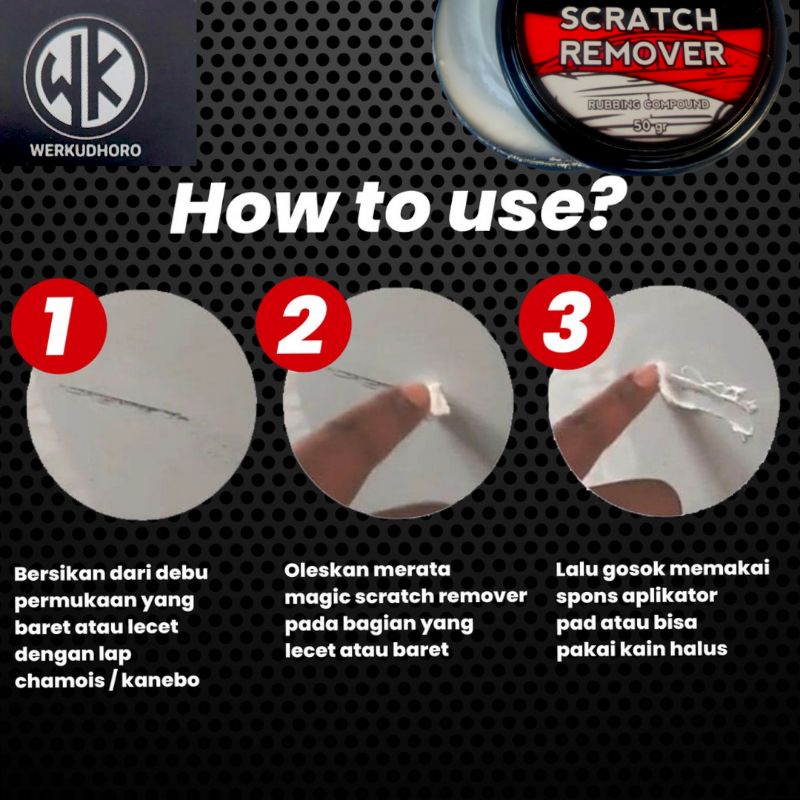 scratch Remover rubbing compound kompon poles body mobil motor helm semua warna