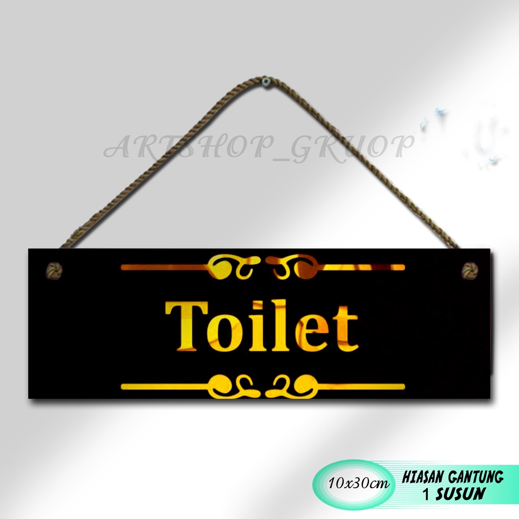 Hiasan dinding pintu pajangan pintu TOILET shabby walldecor poster kayu. pajangan rumah dekorasi