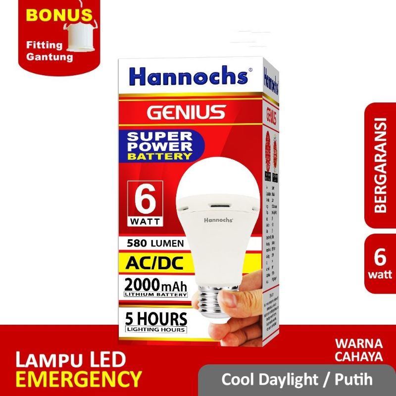 Lampu Emergency Hannoch AC/DC genius