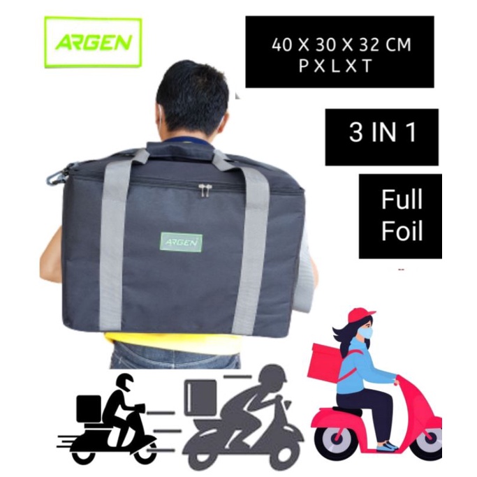 ARGEN  3IN1 Tas Ransel  Kurir Makanan  /  Tas Delivery  /TAS DRIVER ONLINE / TAS PAKET MAKANAN   Makanan Ukuran Jumbo Ransel Backpack 3 in 1 / Tas ojol driver Besar