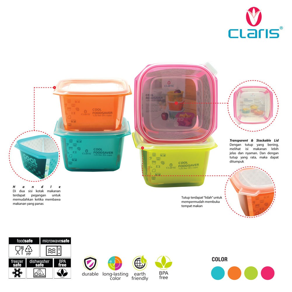 Kotak Makan Lunch box SQ Foodsaver 2728 (1120ml) 1pcs