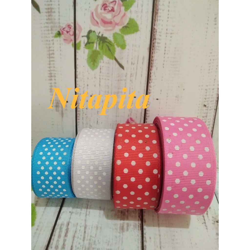 

GRANDMLATI RB40 (PER kyard) PITA GROSSGRAIN 2.5CM POLKADOT