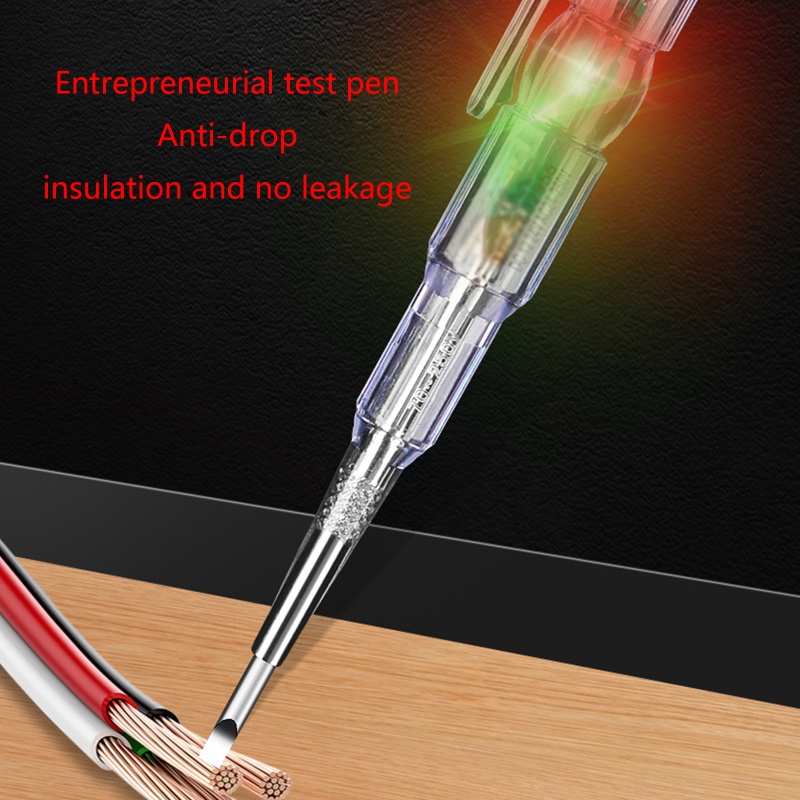 Obeng Tester Pen Listrik Dengan Klip Portabel Dengan Indikator LED Dua Warna