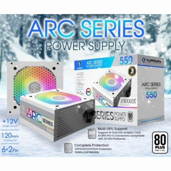 PSU Vurrion ARC Series ARC550 RGB Frost - 80+ Plus White Power Supply