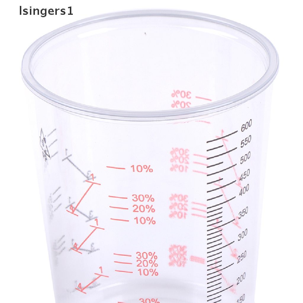 (lsingers1) 10pcs Cup Plastik 600ml Untuk Mencampur Cat