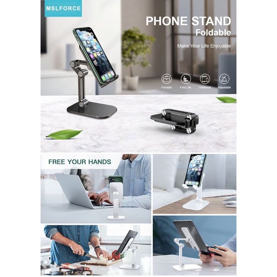 Folding Dekstop Phone Stand/Dudukan Hp Holder Universal PH34