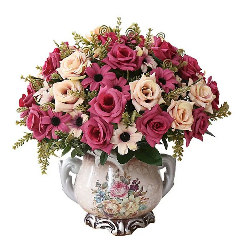 Bunga Mawar Aster K10 Artificial Bunga palsu hias plastik dekorasi rumah pesta babysbreath-2