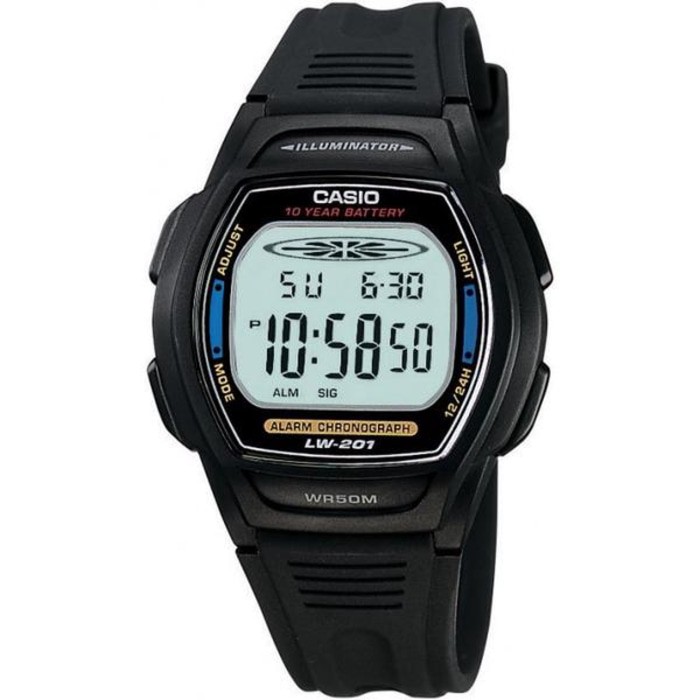 Promo  Jual jam tangan casio  Jam Tangan Wanita Digital Casio LW-201W-2A tali KAret  Murah I