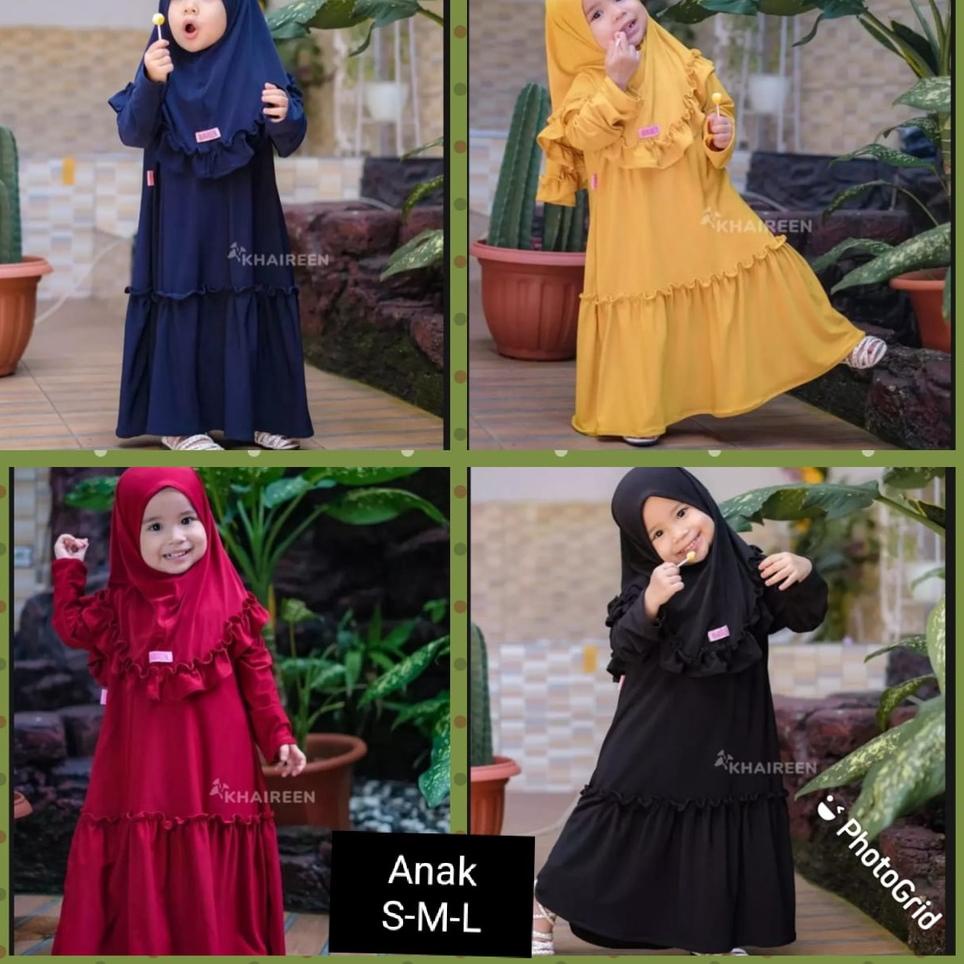 Best Product GAMIS syari ANAk set hijab perempuan TANGGUNG TERBARU 2021 MODERN KEKINIAN / gamis arab