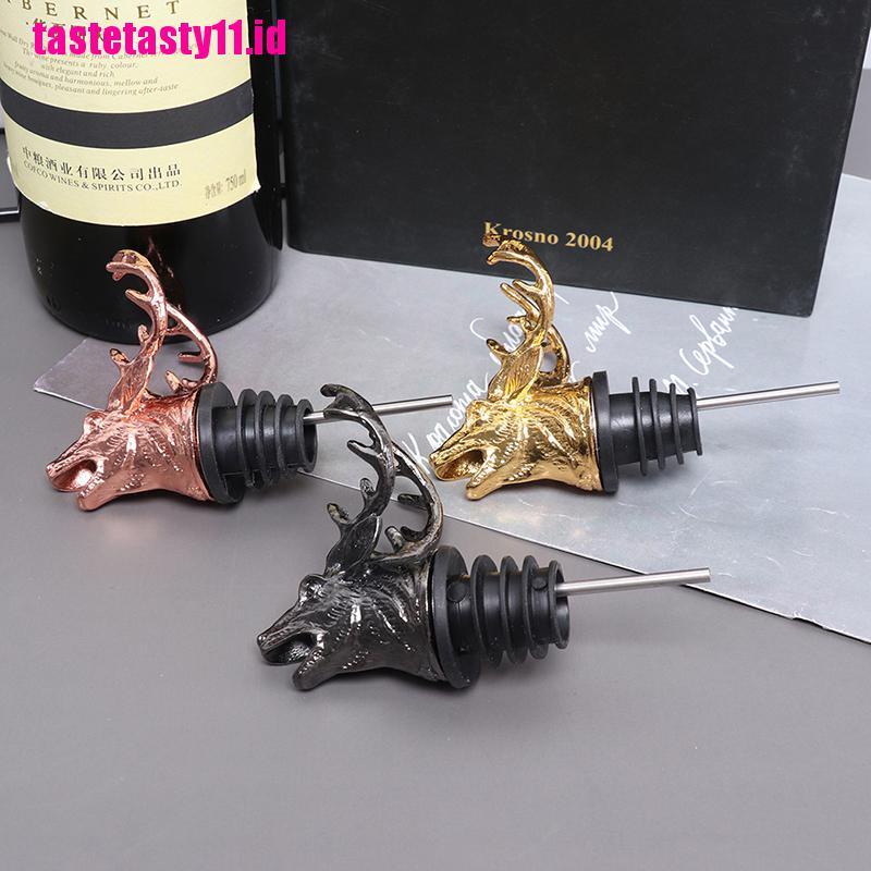 Stopper Botol Wine Bentuk Kepala Rusa Bahan Zinc Alloy Untuk Bar