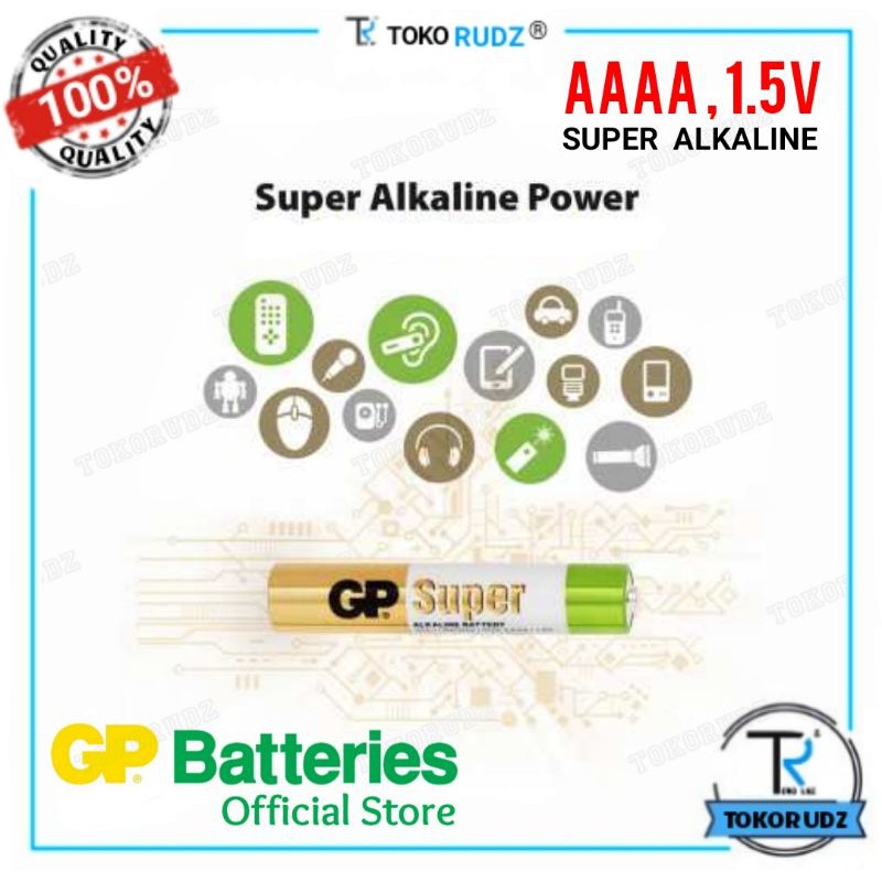 Baterai AAAA Batre A4 E96 1.5V Super Alkaline GP Original Stylus Pen isi 2 Pcs