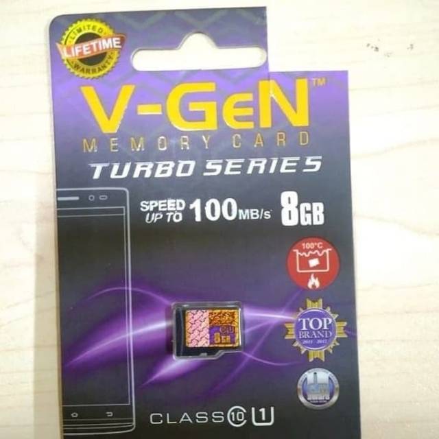 MEMORY VGEN 8GB CLASS 10 TURBO SERIES MICRO SD MEMORY CARD VGEN 8GB ORIGINAL