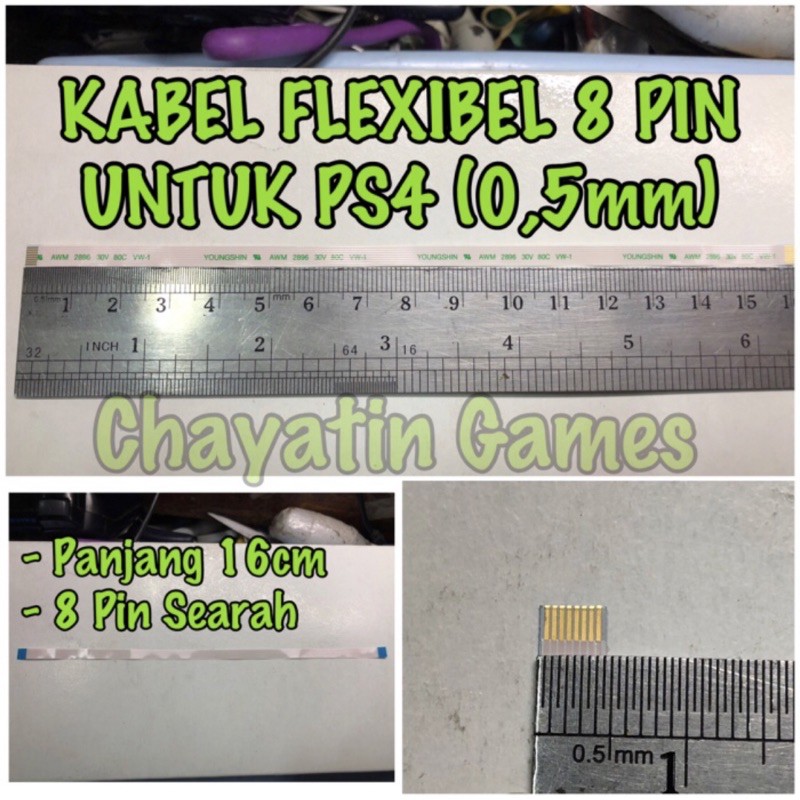 Kabel Flexibel 8 Pin Halus Searah Panjang kabel 16cm Ukuran Pin 0.5mm