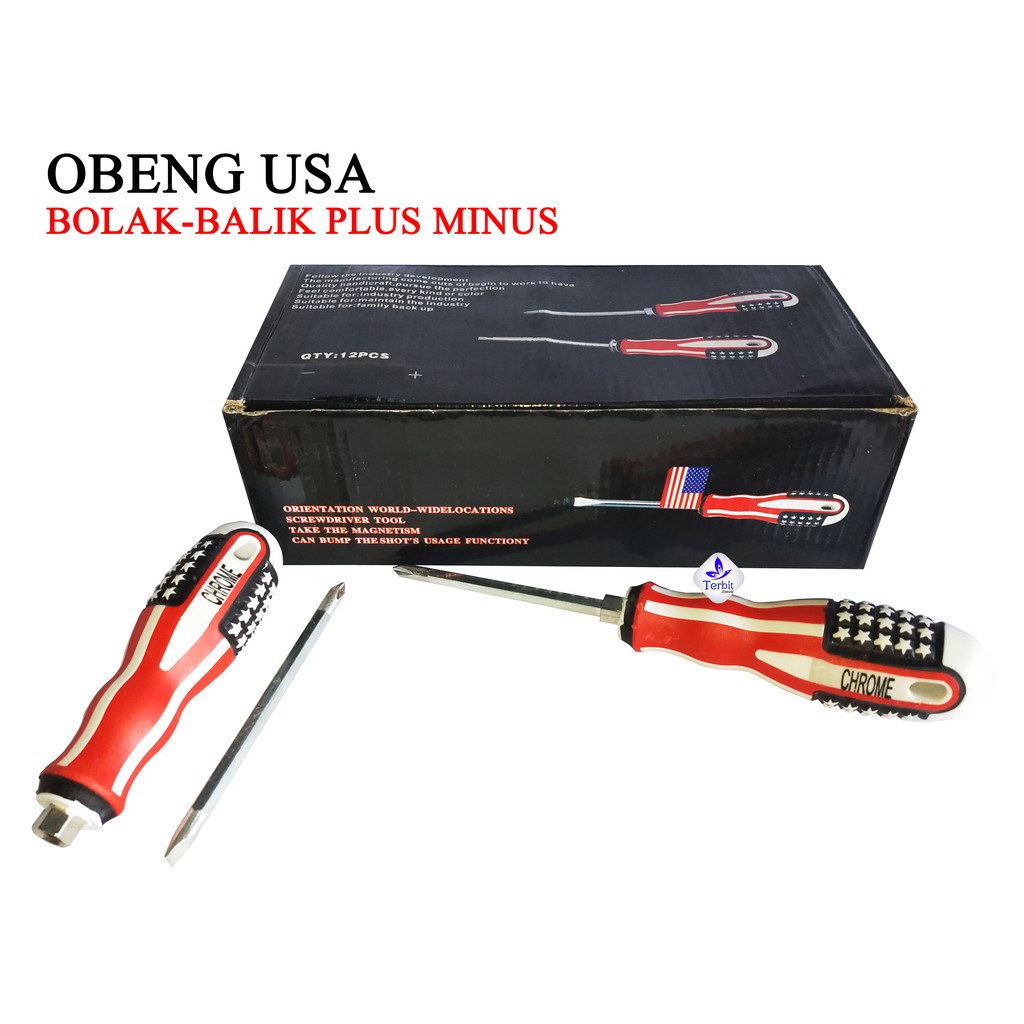 Jual Obeng Bolak Balik Usa Amerika Inch Screw Baut Shopee Indonesia