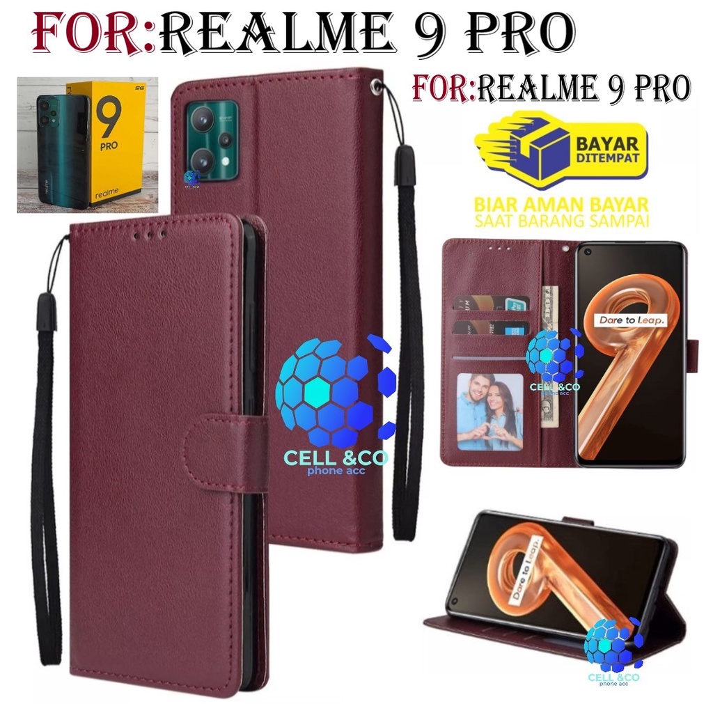 NEW REALME 9 PRO CASE FLIP LEATHER WALLET PREMIUM FLIP CASE BUKA TUTUP KESING HP CASING FLIP CASE REALME 9 PRO