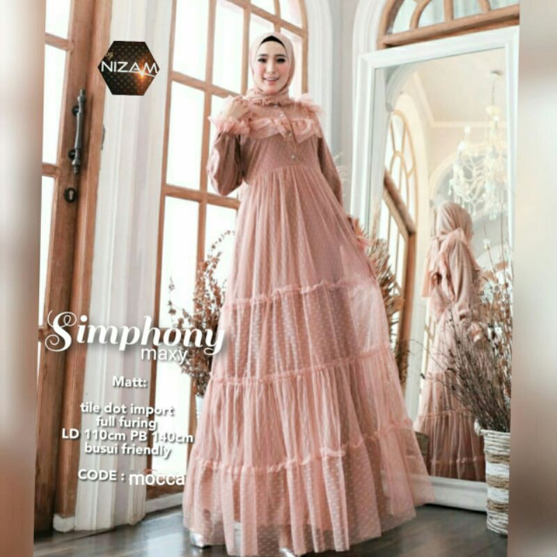 simphony maxy by nizam / dress pesta tile dotty/ dress tile/ casual dress
