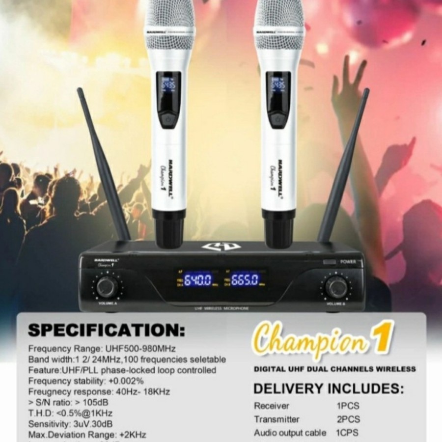 Mic wireless Hardwell Champion1 pp Microphone champion 1 Handle ori