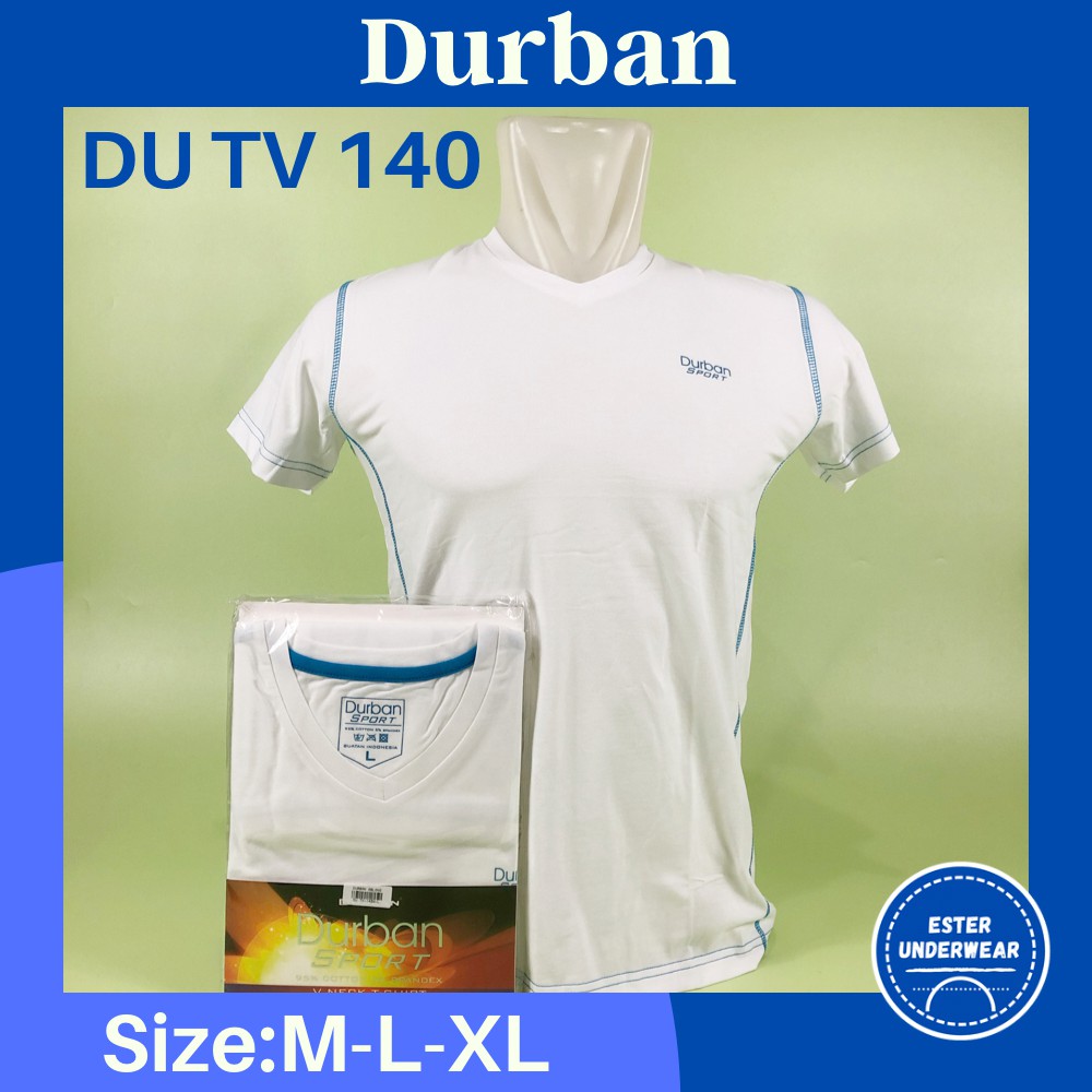 KAOS OBLONG DURBAN V-NECK DU TV 140 B/W  ISI-1 PCS