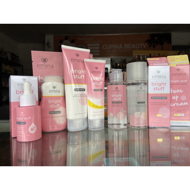 ALL SERIES // EMINA BRIGHT STUFF ALL SERIES // EMINA BRIGHT STUFF FACE WASH / FACE SCRUB / FACE TONER / MOISTURIZER / TONE UP CREAM / MICELLAR WATER /SHEET MASK /LOOSE POWDER /FACE SERUM